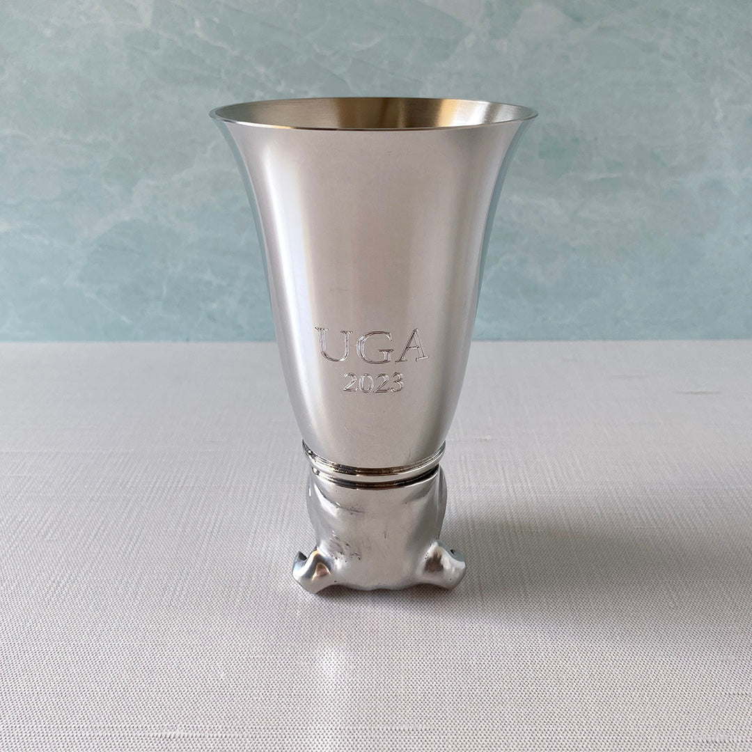 8oz Pewter Bulldog Stirrup Cup - Elegant Equestrian Gift for Horse Riders & Collectors - Perfect for Horse Shows, Polo Matches & Home Decor