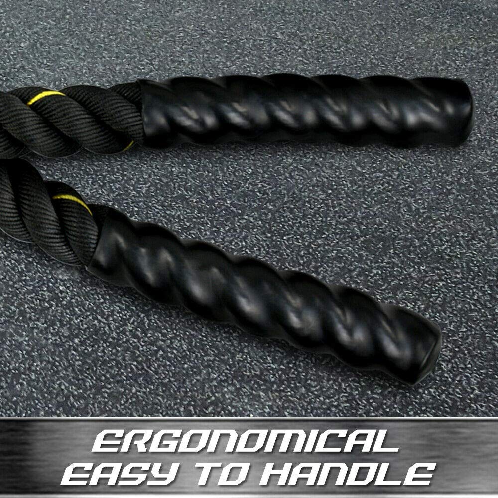 1.5 Inch x 30 Feet Poly Dacron Battle Rope for Strength Training & Fitness Workouts | Heavy Duty Undulation Exercise Rope | USA Made | Ideal for CrossFit, Gym & Home Workouts