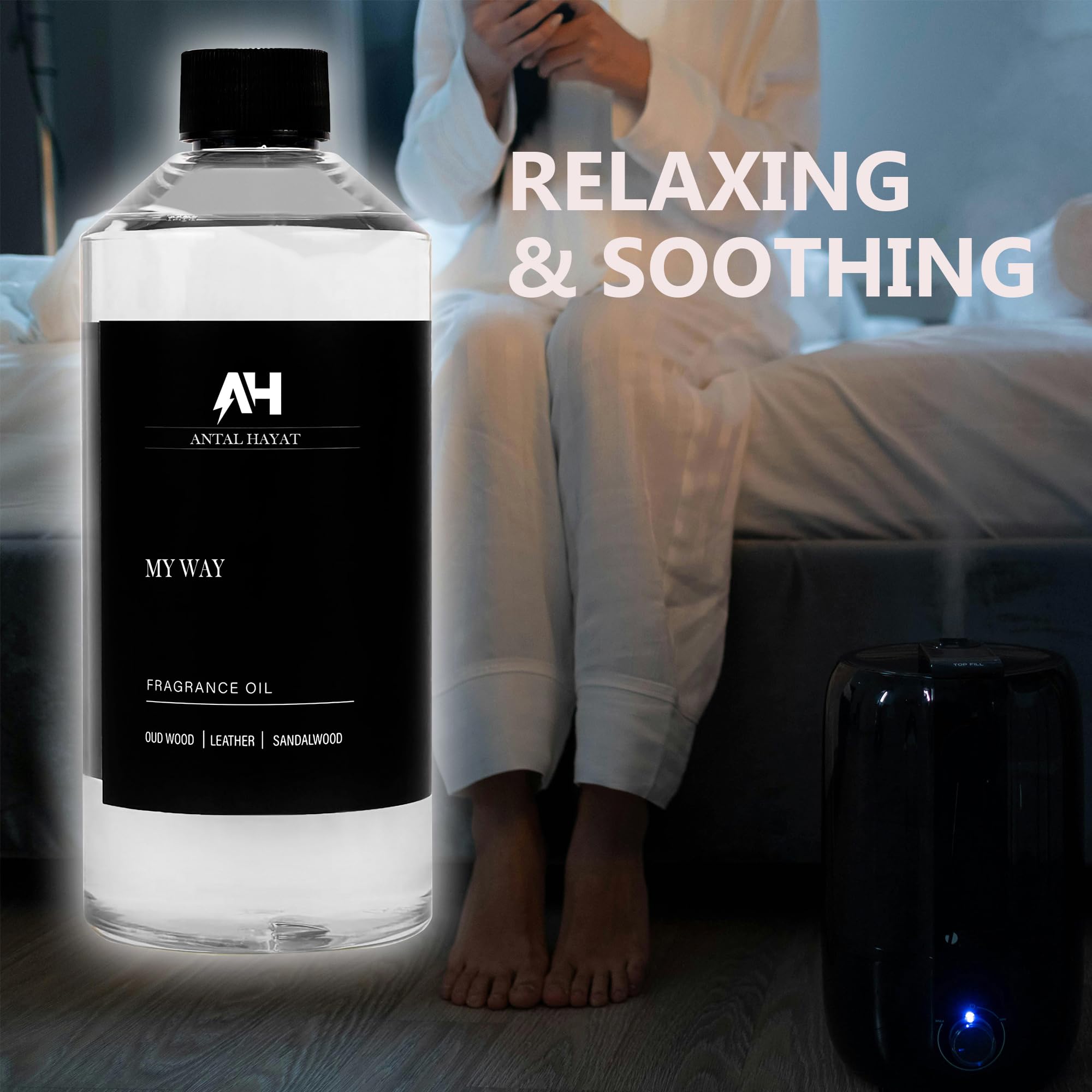 My Way 500mL Premium Essential Oil Diffuser - Luxury Hotel Inspired Aromatherapy Scent with Sandalwood, Virginia Cedar & Iris - Inspired by One Hotel Miami Beach - Perfect for Home Spa, Yoga & Relaxation
