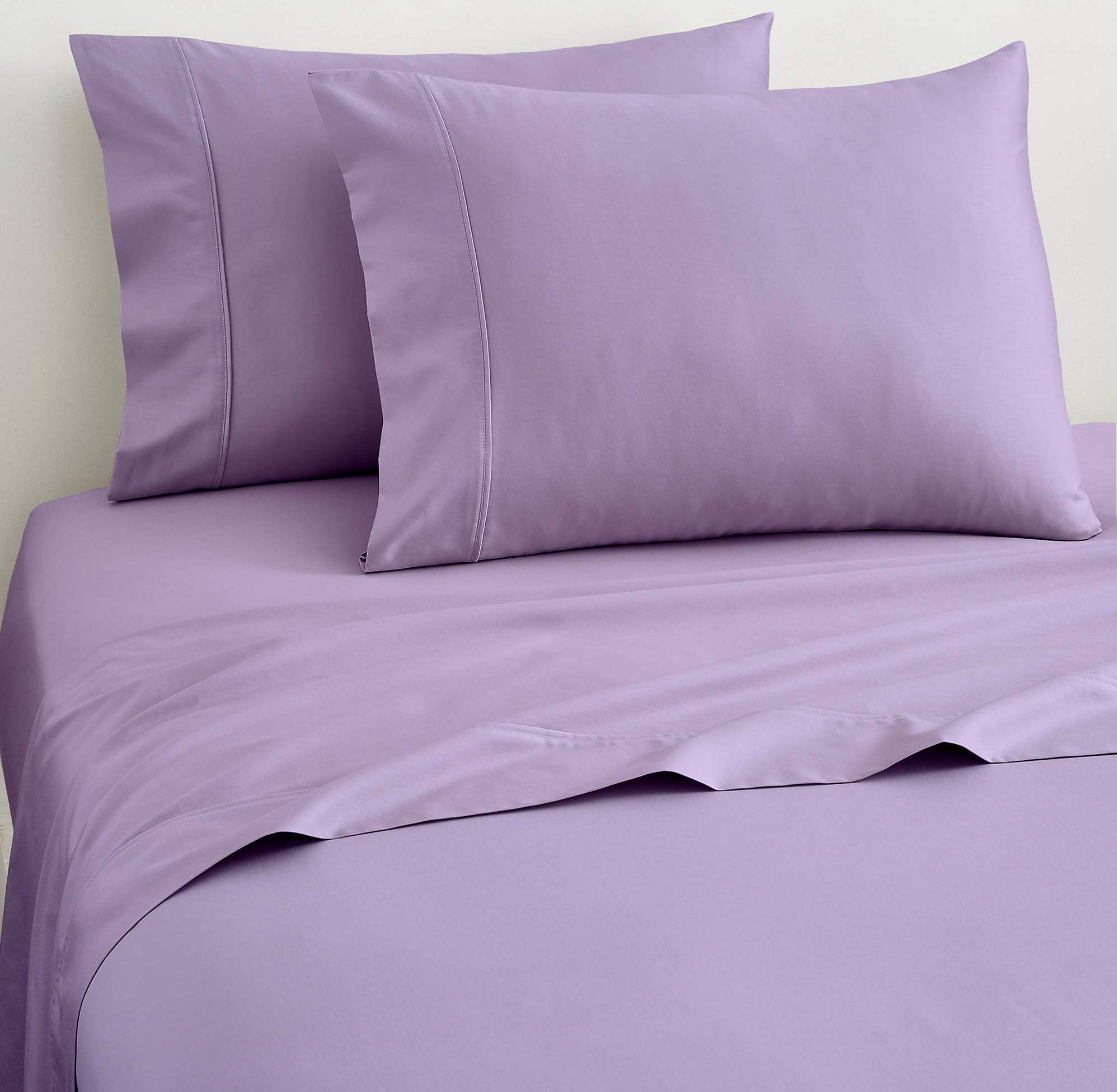 100% Organic Cotton Bed Sheets Full XL - 800 Thread Count Sateen Weave - 15 Inch Deep Pocket - Certified Organic Cotton - Lilac Color - Perfect for Eco-Friendly Home & Luxury Hotel Style Bedding