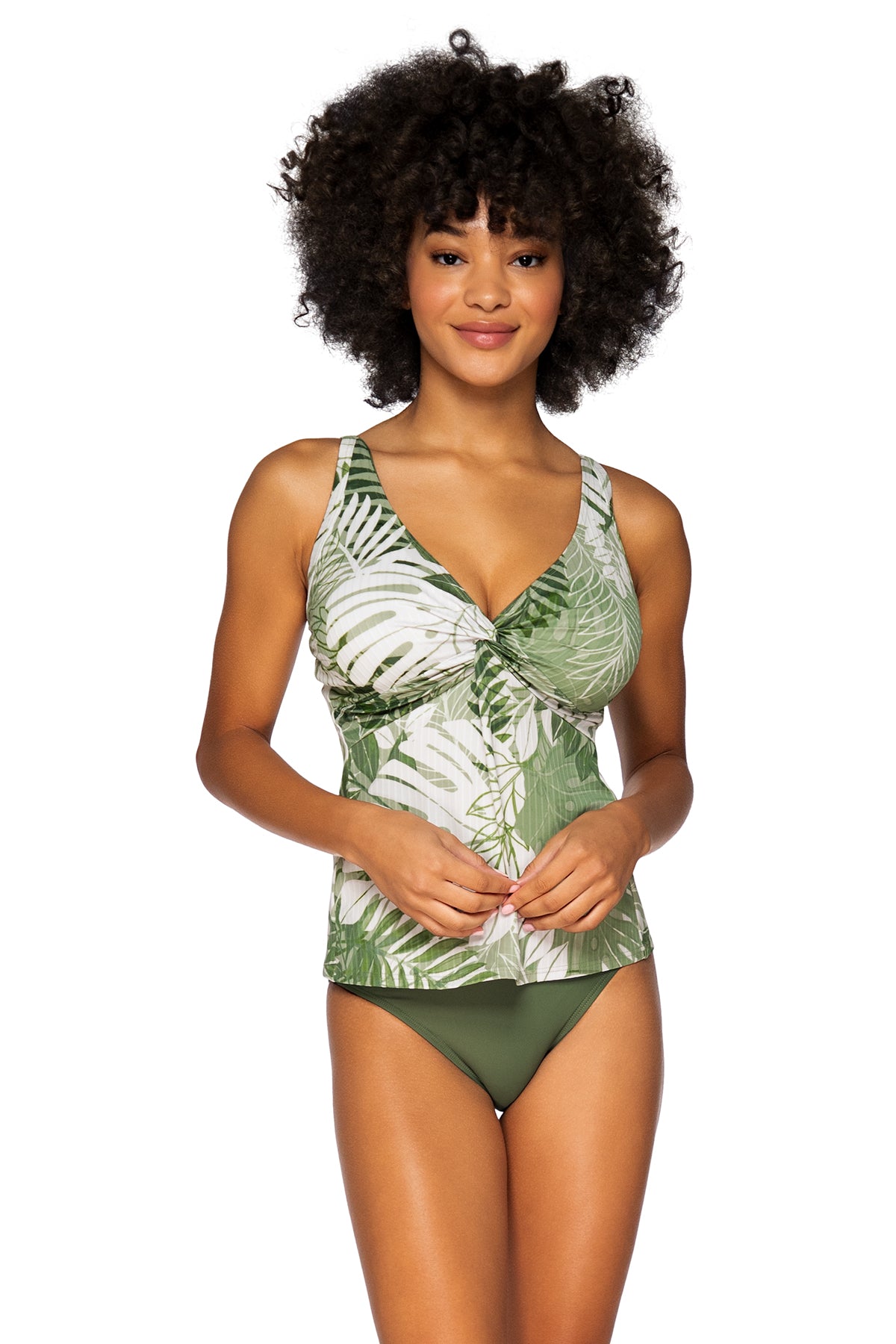 Forever Tankini Palm Grove - Women's Floral Print Swimwear Top & Bottom Set | Perfect for Beach Vacations, Pool Parties & Summer Getaways