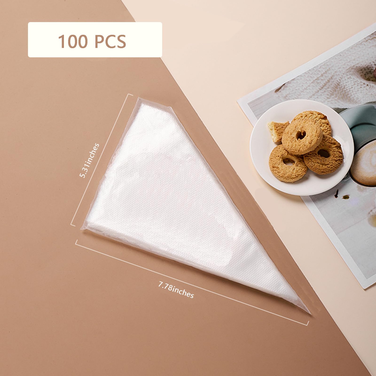 100pcs 8 Inch Disposable Mini Piping Bags for Cake Decorating - Pastry & Icing Bags for Cream Frosting, Cupcakes, Cookies & Dessert Decoration - Perfect for Birthday Parties, Baking Classes & Home Baking