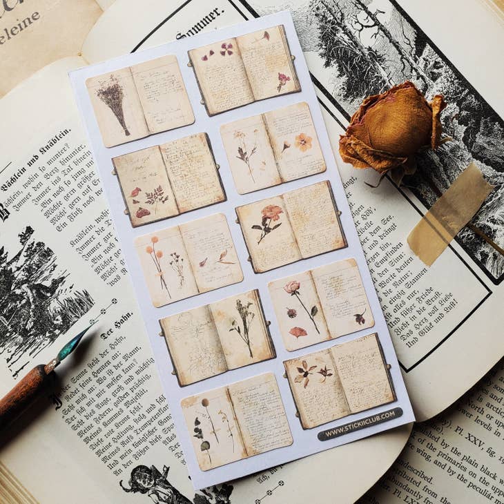 Botanical Studies Sticker Sheet - Nature Inspired Decorative Stickers for Journals, Scrapbooks & DIY Crafts - Perfect for Bullet Journaling, Planner Decor, and Gift Wrapping