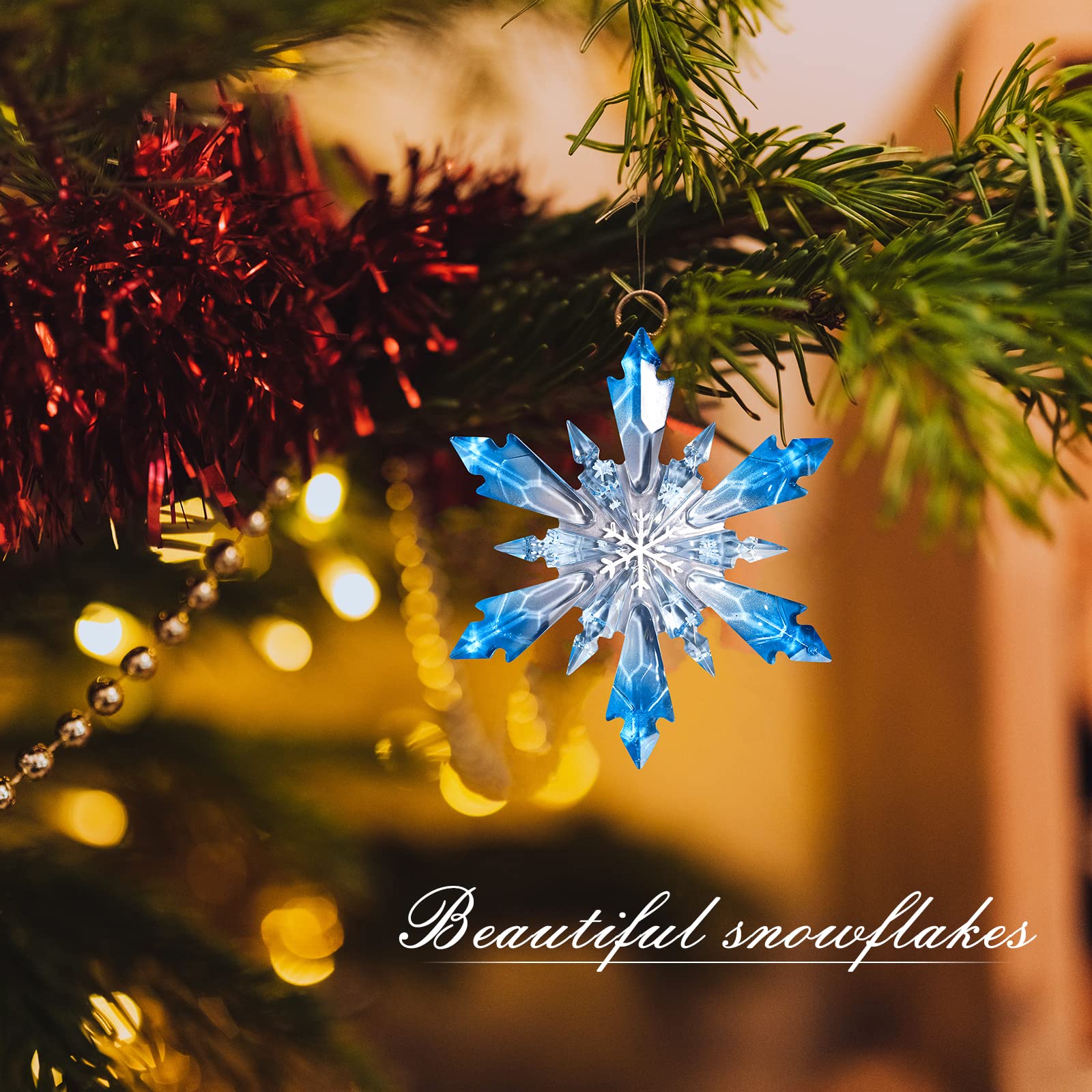 LET'S RESIN Christmas Snowflake Resin Molds - 6 Pcs Silicone Epoxy Molds in Varying Sizes for 3D Ice Crystal Ornaments, Tree & Car Decorations | Perfect for DIY Holiday Crafts, Gift Making, and Festive Home Decor