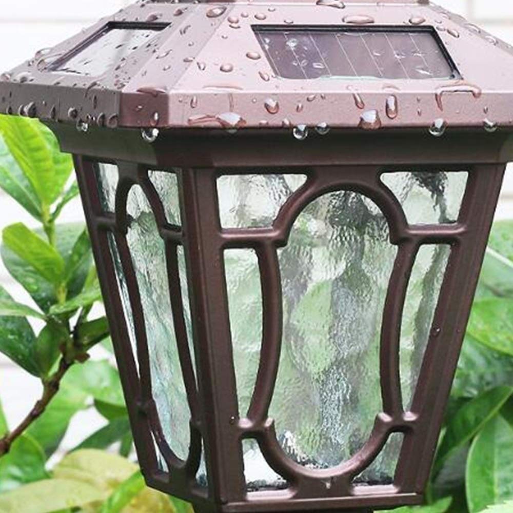 Solar Powered Outdoor Pillar Lights - Waterproof Wall Lights for Patio, Garden, Gate, Villa (2 Pack) - Perfect for Pathway, Driveway, and Landscape Lighting