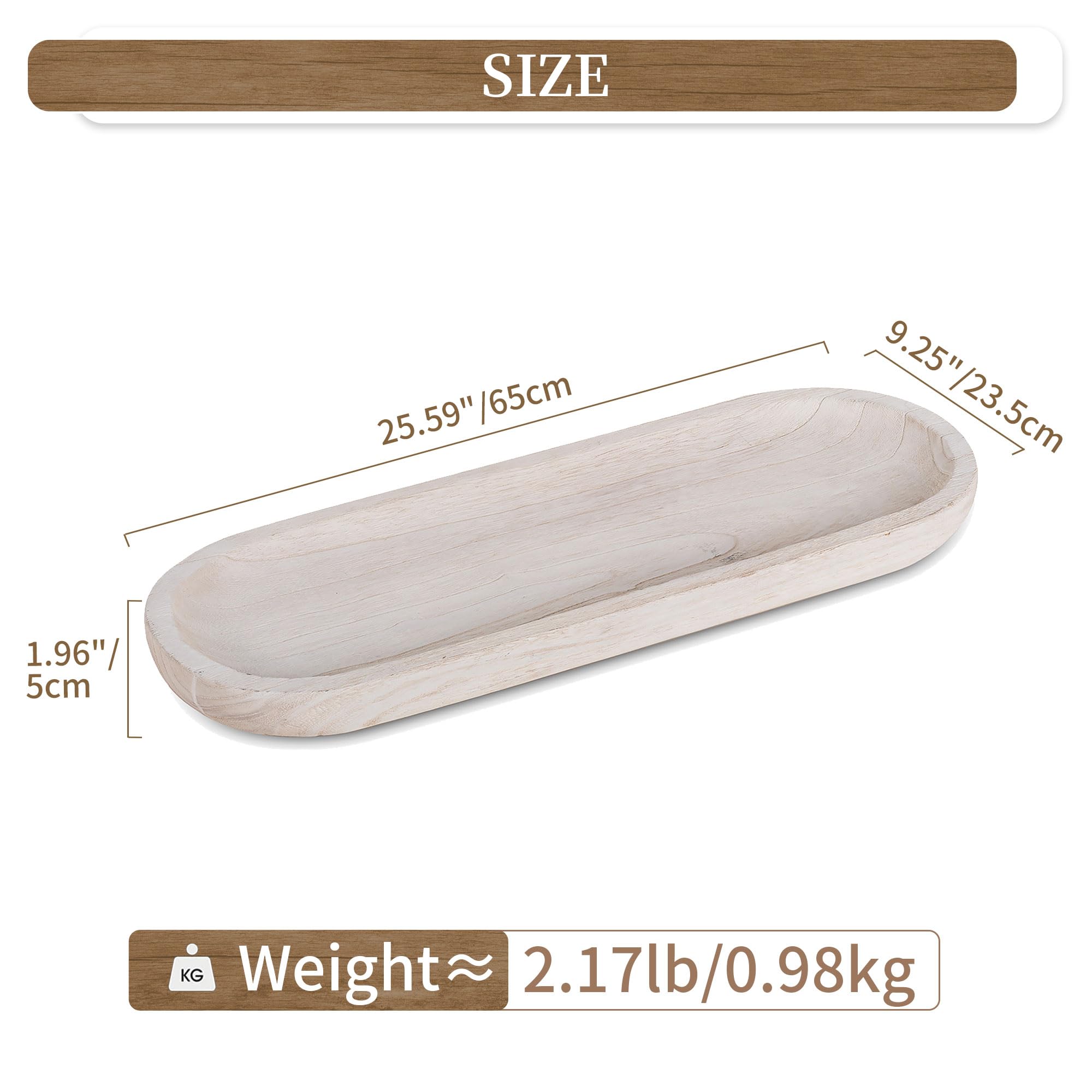 Hanobe Large Wooden Decorative Bowl - 25.5