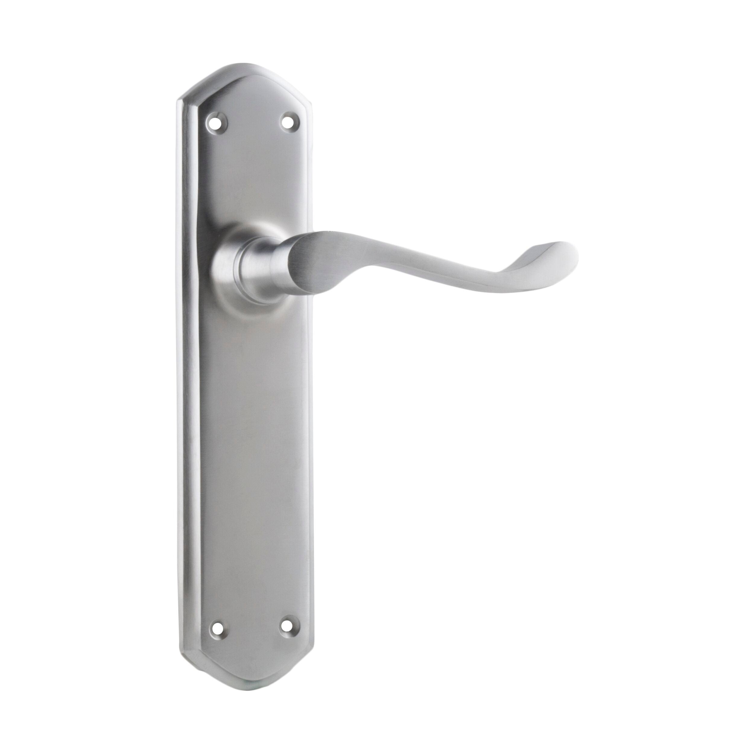 Windsor Door Lever Latch Pair in Satin Chrome - H200xP60xW45mm - Classic Interior Door Hardware for Bedroom, Bathroom & Closet (Set of 2)