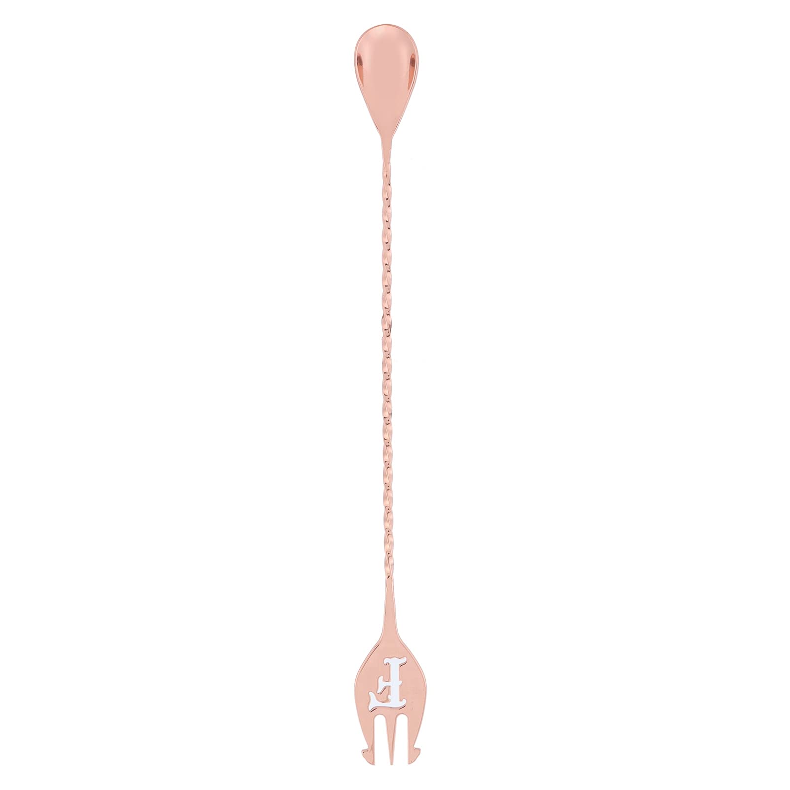 Rose Gold Cocktail Spoon - Long Handle Bar Mixing Spoon for Restaurants, Bars, Milk Tea Shops & Cafes - Perfect for Stirring Cocktails, Iced Coffee & Bubble Tea Drinks