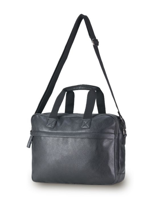Tosca VG014 Vegan Leather Business Laptop Bag for Women & Men - Black - Perfect for Office, Work, Travel & Commuting