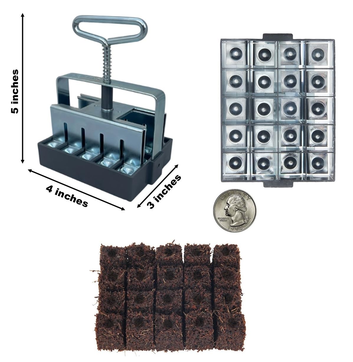Ladbrooke Authentic Soil Block Maker Micro 20 - Handheld Soil Blocker for Seed Starting | Made in England | Perfect for Home Gardening & Organic Farming