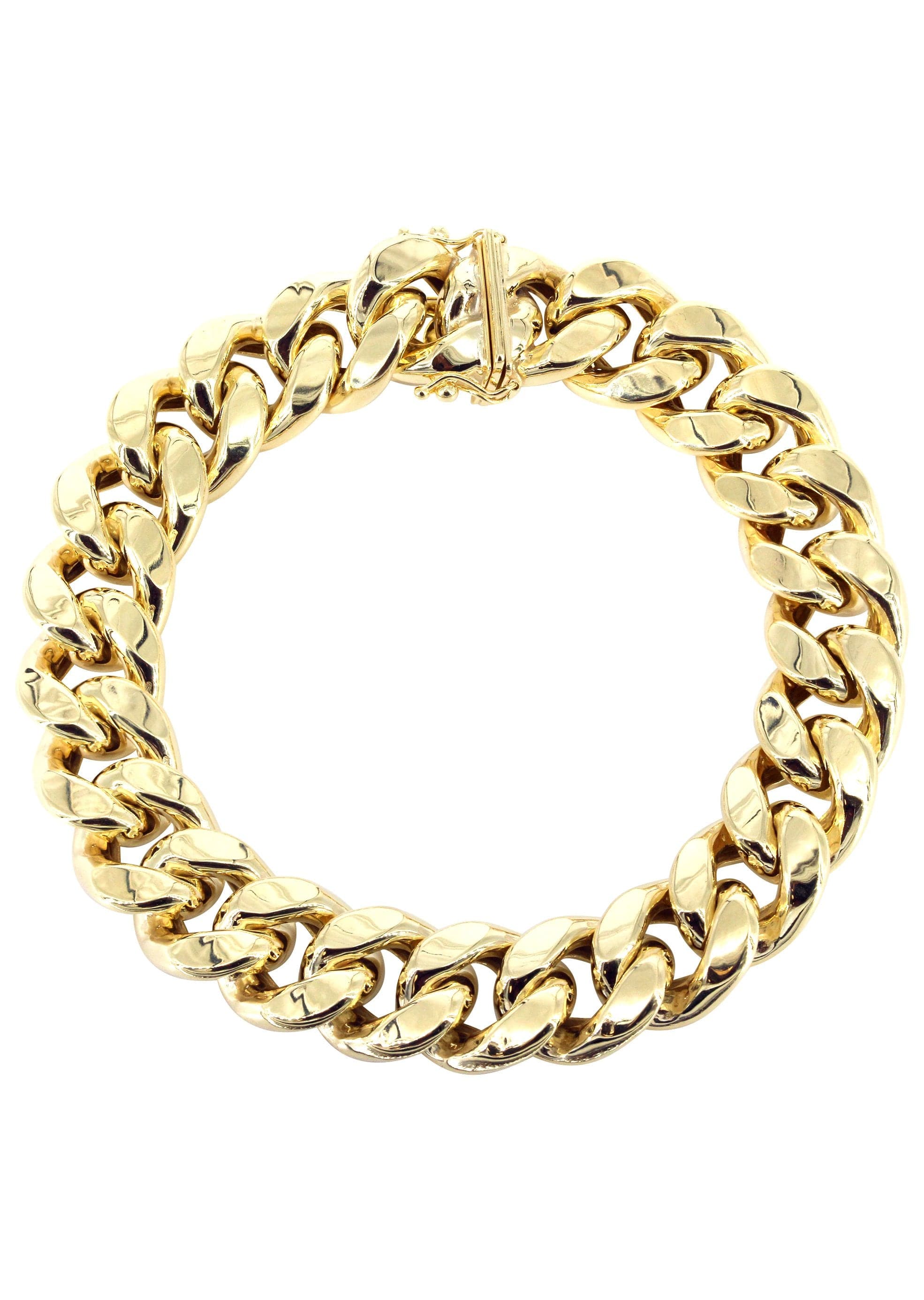 14K Gold Miami Cuban Link Bracelet for Women - Semi-Solid Durable Chain - Perfect for Everyday Wear, Gifts & Special Occasions