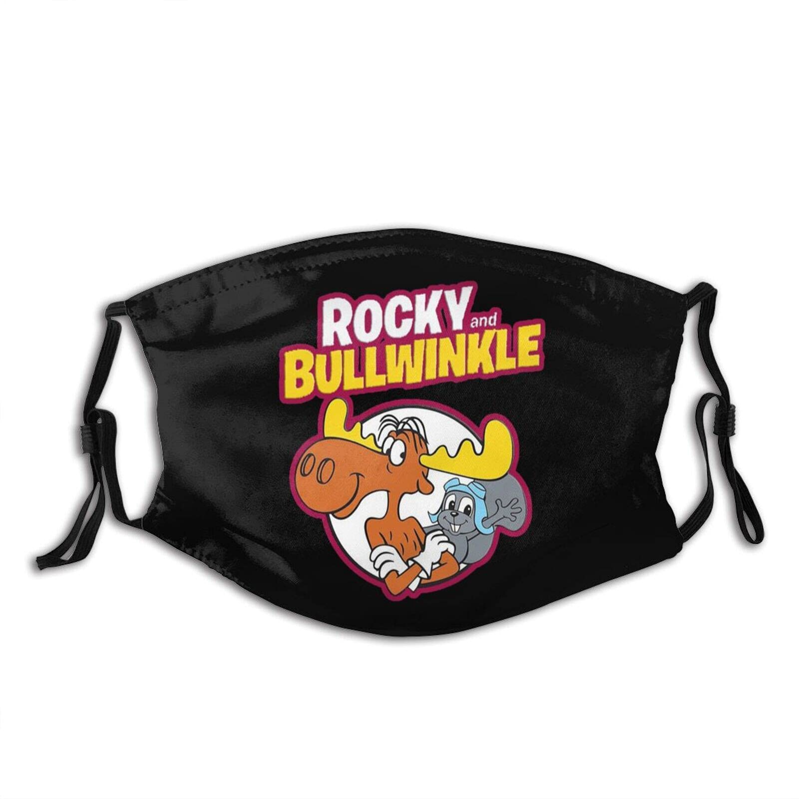 Rocky & Bullwinkle Reusable Face Mask - Breathable, Comfortable & Washable for Men & Women - Perfect for Daily Use, Travel & Outdoor Activities