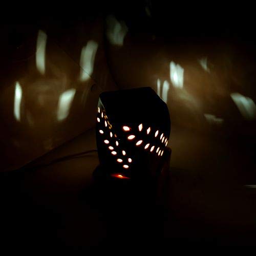 Twister Shape Ceramic Electric Aroma Oil Diffuser with Rose Oil - Ultrasonic Air Freshener for Home, Office, Yoga & Spa Relaxation