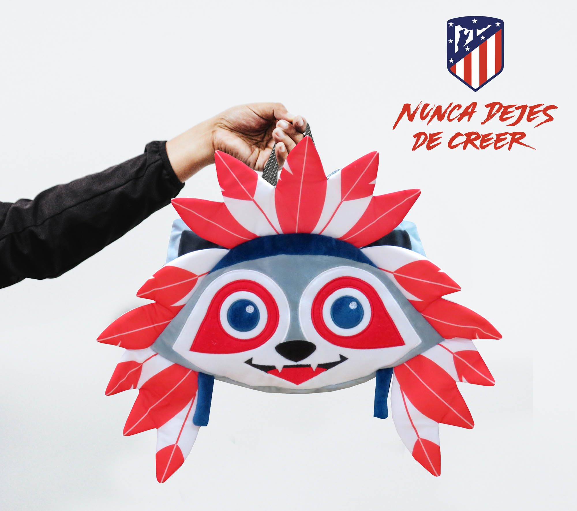 CyP Brands - Official Atlético de Madrid Plush Backpack, Red - Perfect for School, Travel & Soccer Games