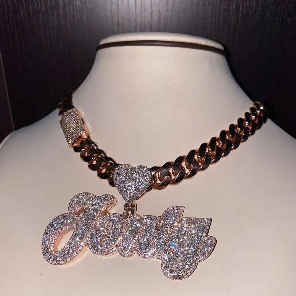 Iced Out Pendant Necklace with VVS Moissanite Stones - Perfect for Parties, Weddings & Special Occasions