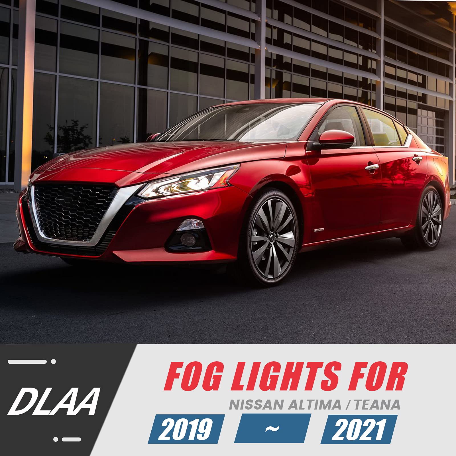 DLAA Fog Lights Kit for Nissan Altima/Teana 2019-2021 - Clear Lens Front Fog Lamps with Wiring Harness (1 Pair) - Perfect for Night Driving & Off-Road Adventure