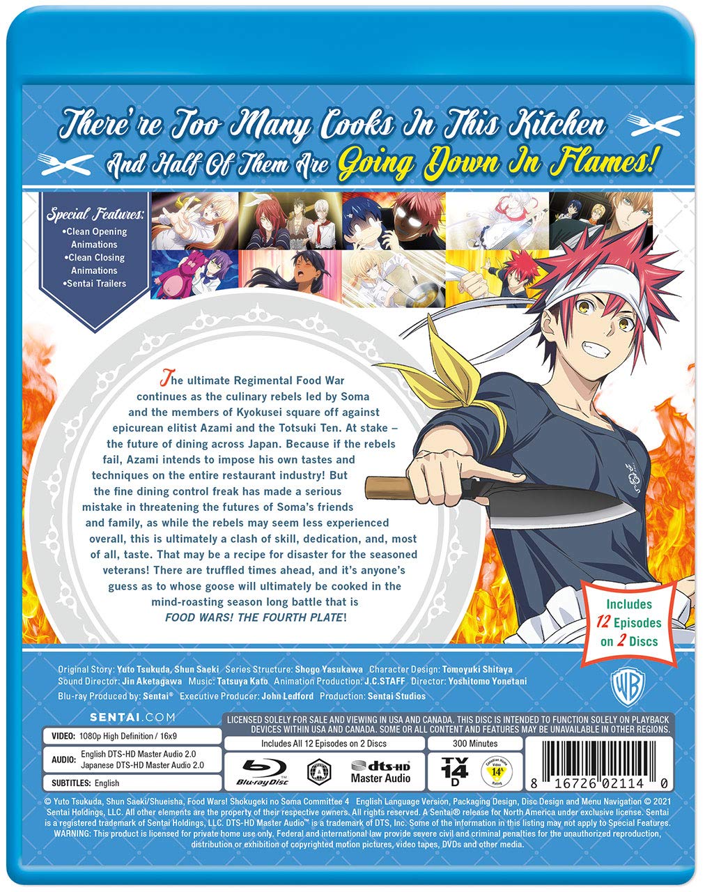 Food Wars! Shokugeki no Soma Season 4 - Anime DVD/Blu-ray | Cooking Battle Series for Teens & Adults | Perfect for Anime Nights & Gift Giving