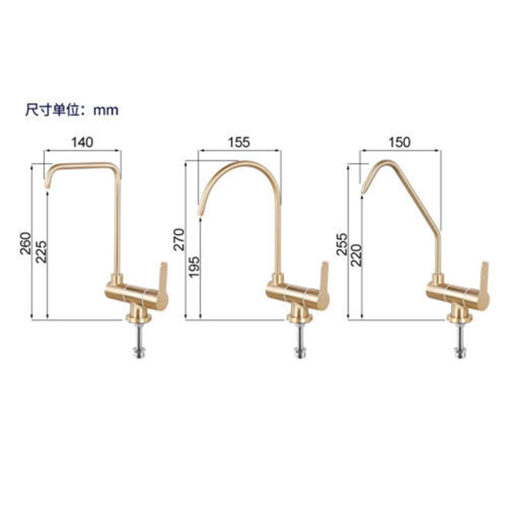 Brushed Gold Stainless Steel Water Filter Faucet - Pure Cold Water Dispenser for Kitchen Sink and Countertop Use
