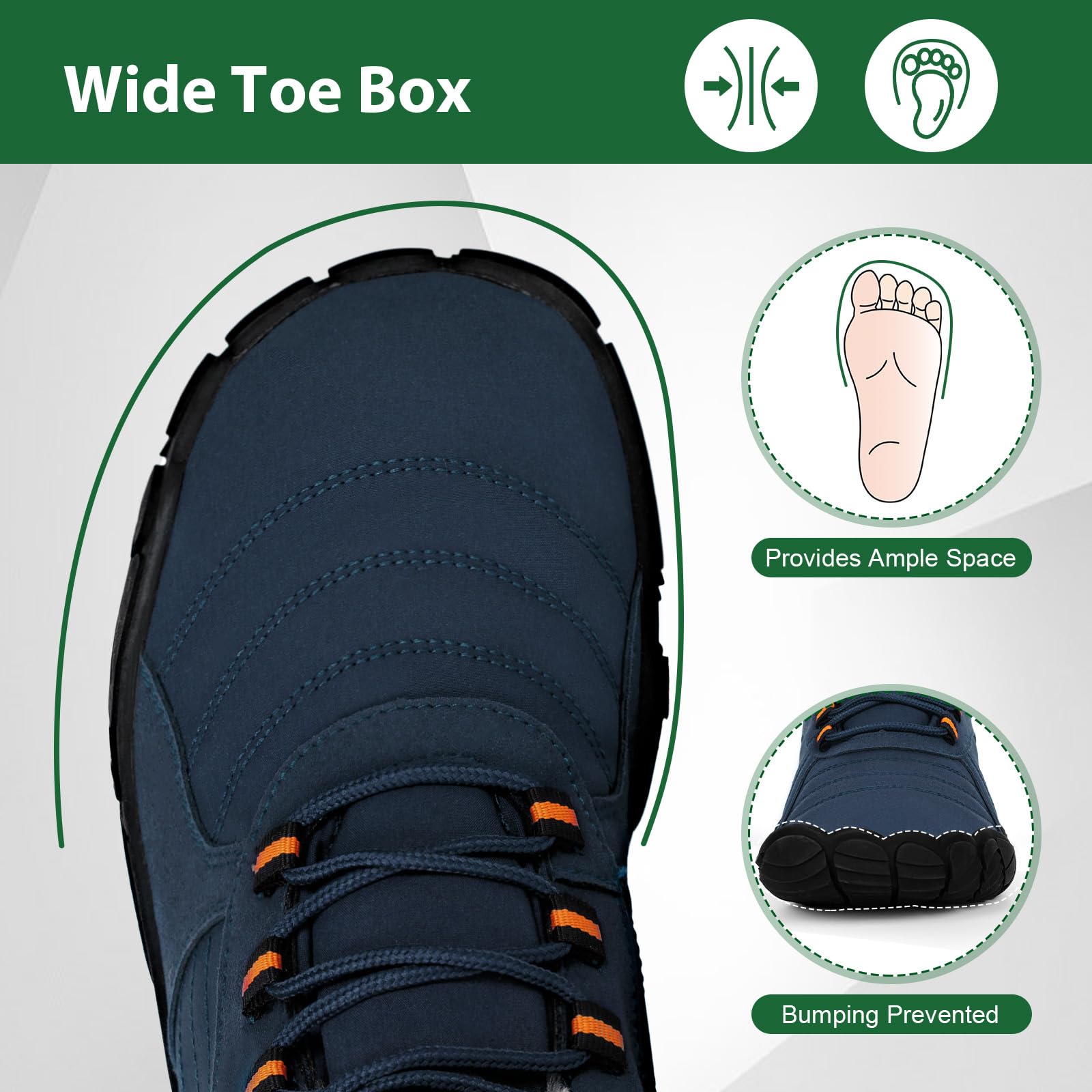 Winter Barefoot Shoes for Women & Men - Waterproof Minimalist Snow Boots with Wide Toe Box & Non-Slip Sole - Perfect for Running, Walking & Outdoor Activities in Cold Weather