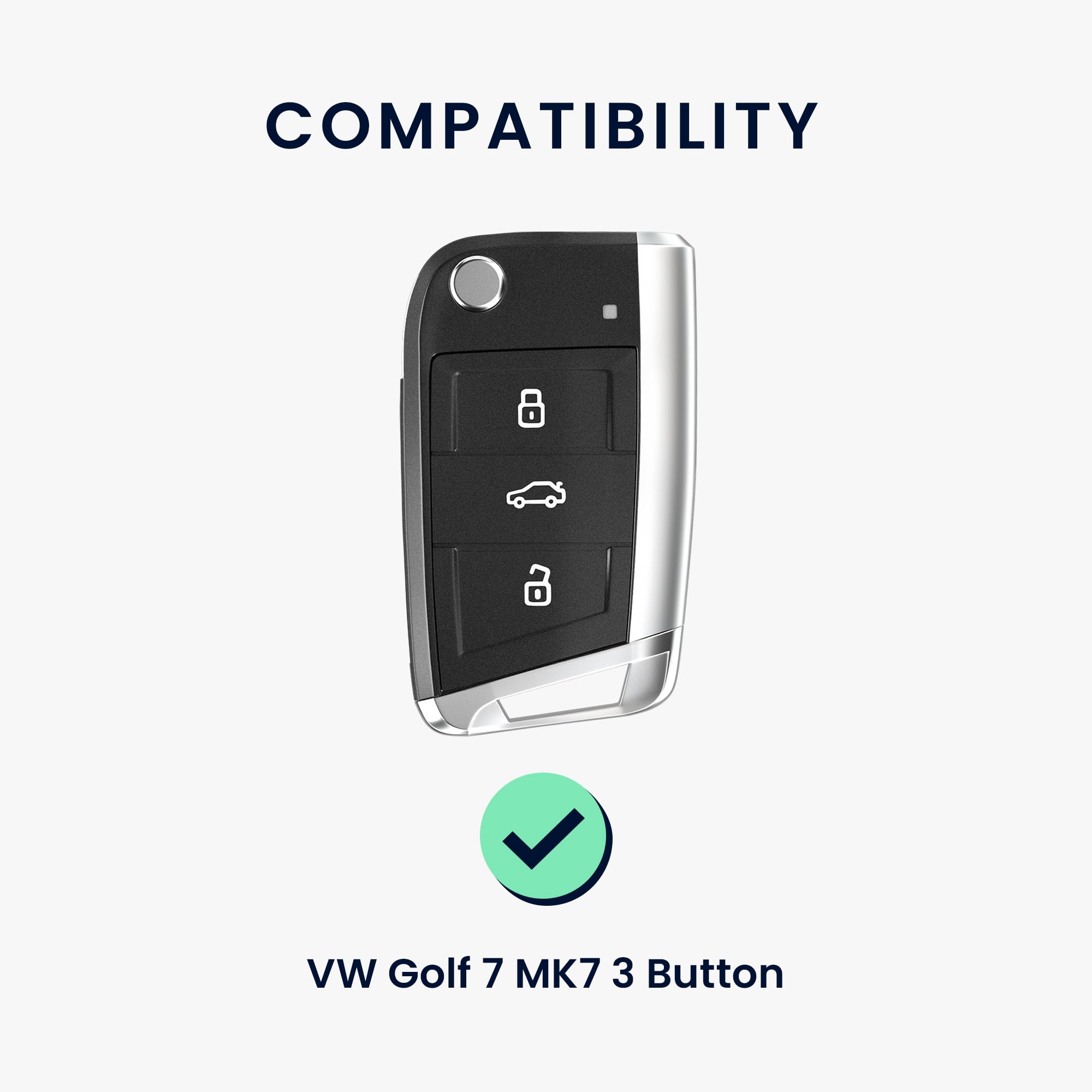 kwmobile Key Cover Compatible with VW Golf 7 MK7 3 Button Car Key Fob Case - Germany Black/Yellow/White - Durable Protection for Volkswagen Keys (Perfect for Everyday Use & Travel)