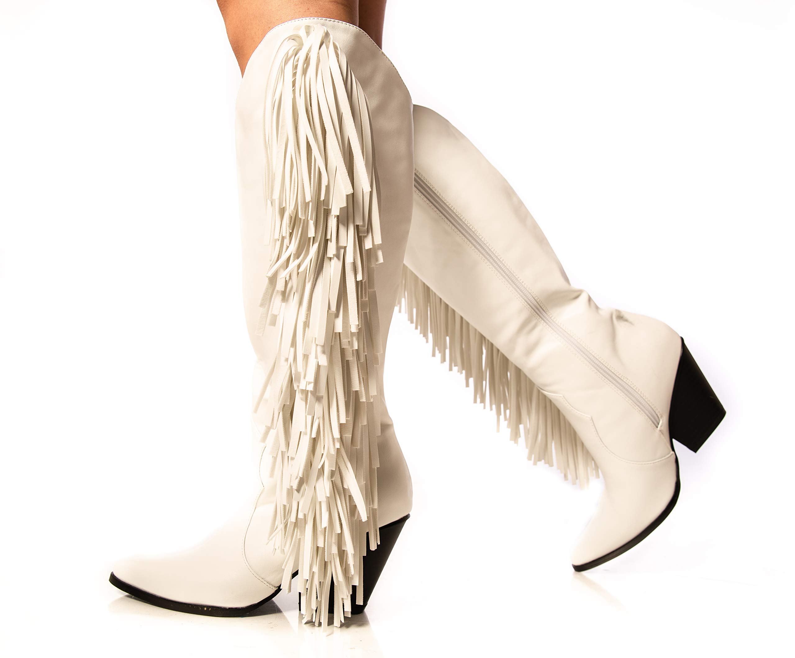 Cape Robbin Women's Cowtown Cowboy Mid Calf Western Boots - Chunky Block Heel Cowgirl Boots for Country Dancing, Rodeo & Fashion Outfits