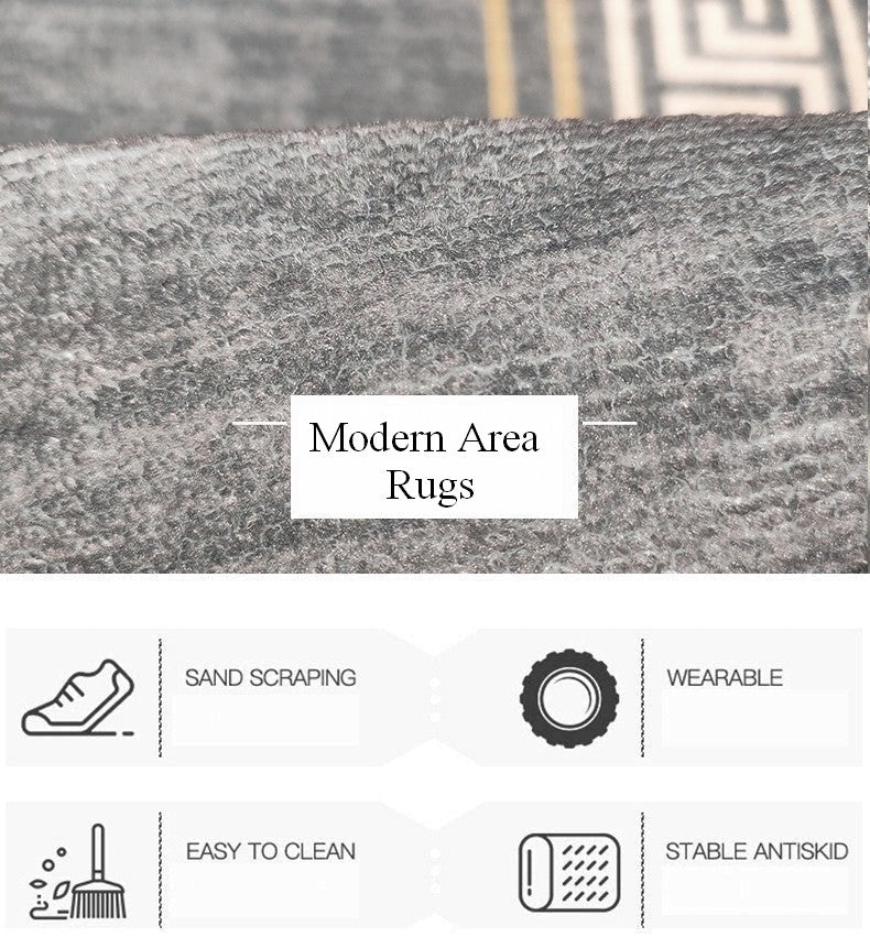 Abstract Large Modern Rugs for Bedroom & Living Room - Gray Contemporary Geometric Area Rug - Dining Room Decor Ideas - Perfect for Home, Office & Apartment Flooring