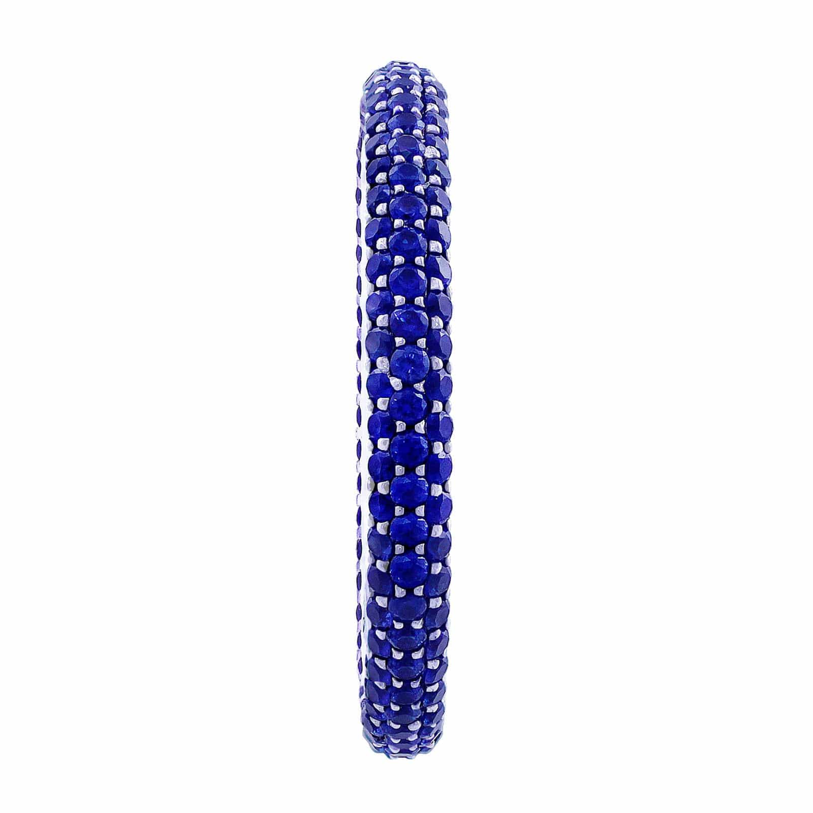 14K White Gold Sapphire Eternity Band Ring for Women - Wedding, Anniversary & Engagement Jewelry Gift - Perfect for Bridal, Valentine's Day & Special Occasions
