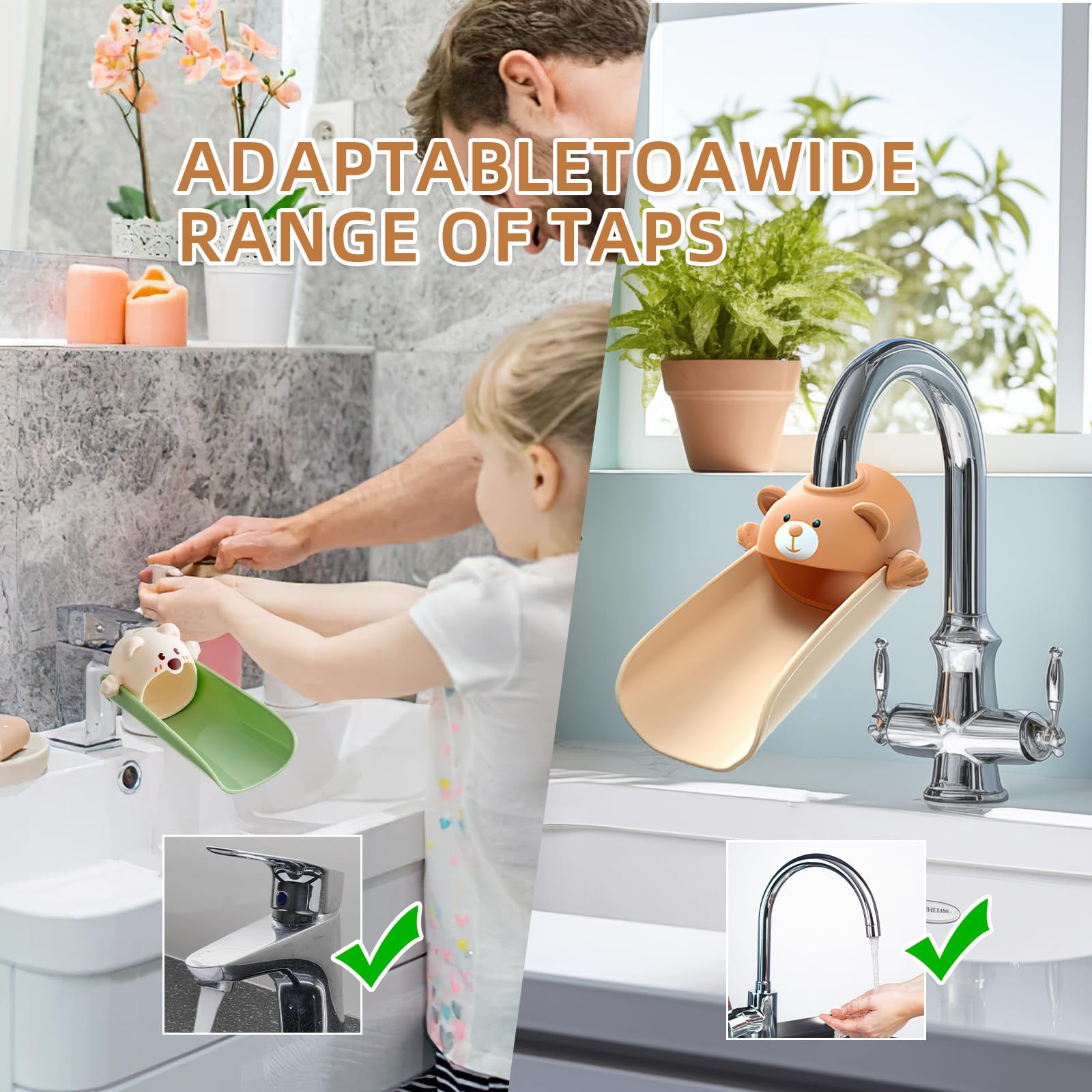 Kids Faucet Extender - Easy Install Sink Faucet Extender for Hand Washing | Perfect for Bathroom & Kitchen Sinks | Helps Children Reach Water Easily & Wash Hands Independently