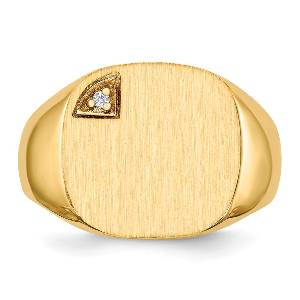 14K Yellow Gold AA Diamond Signet Ring for Women - Elegant & Luxurious Jewelry for Everyday Wear, Gifts & Special Occasions