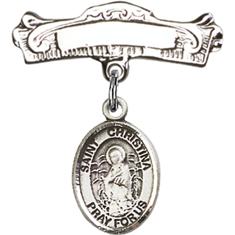 St. Christina The Astonishing Sterling Silver Baby Badge Charm - 7/8
