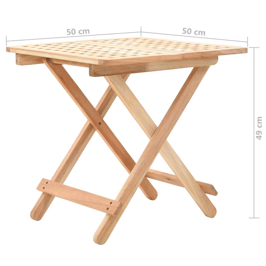 Festnight Walnut Folding Square Coffee Table - 19.7 x 19.7 x 19.2 Inches - Side Table, Ottoman, Sofa Table for Living Room, Patio, Indoor & Outdoor Use - Space-Saving Home Decor Furniture