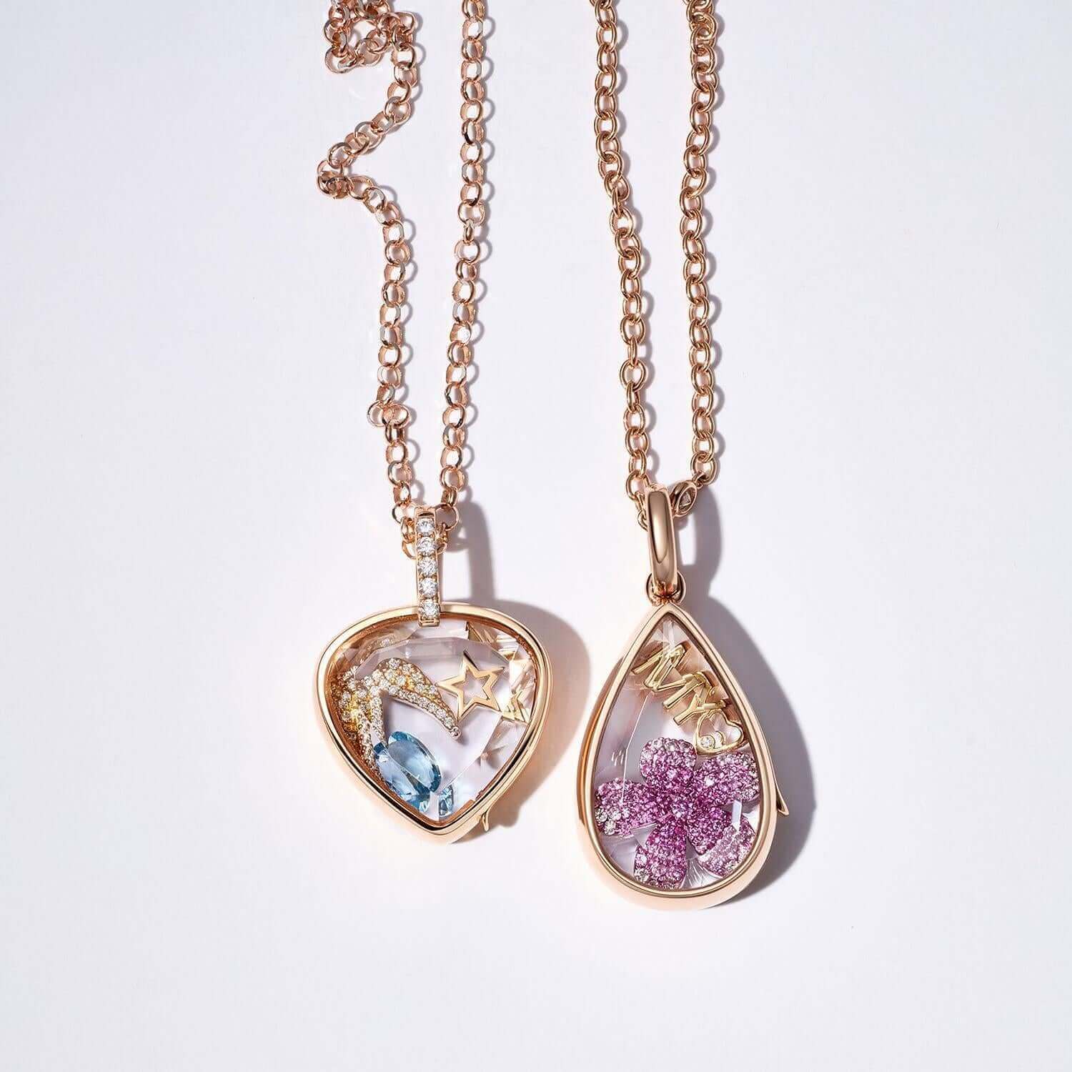 DIY Heart Gold Locket Necklace with Charms - Personalized Photo Pendant Jewelry for Women | JFN202 | Perfect Gift for Valentine's Day, Anniversary & Mother's Day