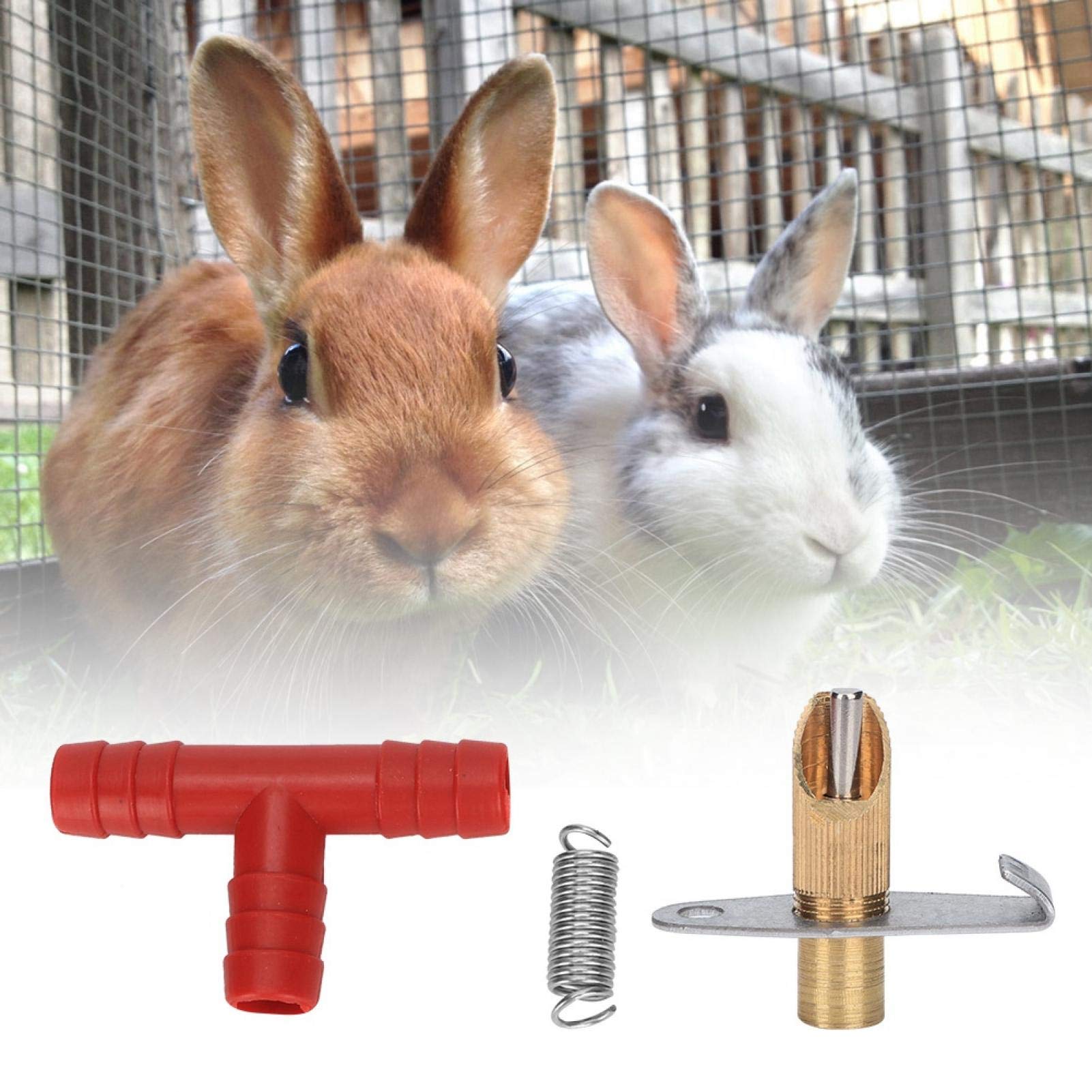 Pssopp 100PCS Automatic Rabbit Water Bottle Nipple Drinker - Small Animal Pet Drinking Fountain Feeder - Easy to Use Water Dispenser for Rabbits, Guinea Pigs, Hamsters - Perfect for Cages, Hutches and Pet Homes