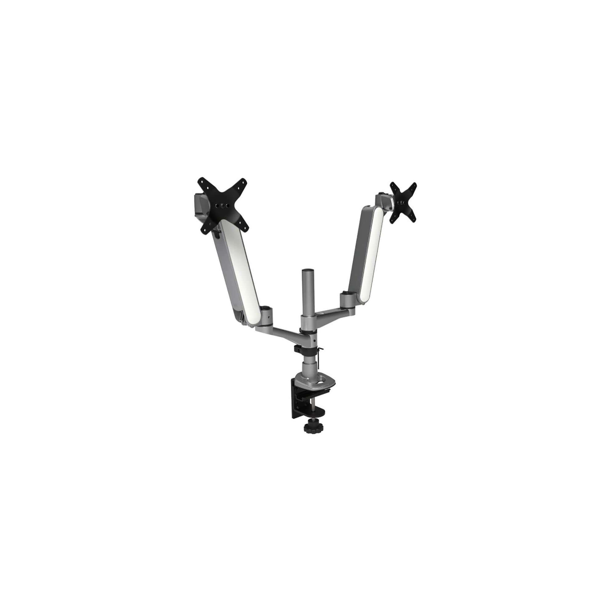 Kantek KTKMA320 Silver Monitor Arm - Adjustable Single Monitor Mount for Home & Office Desk - Ergonomic VESA Compatible Stand for 13-32 Inch Screens