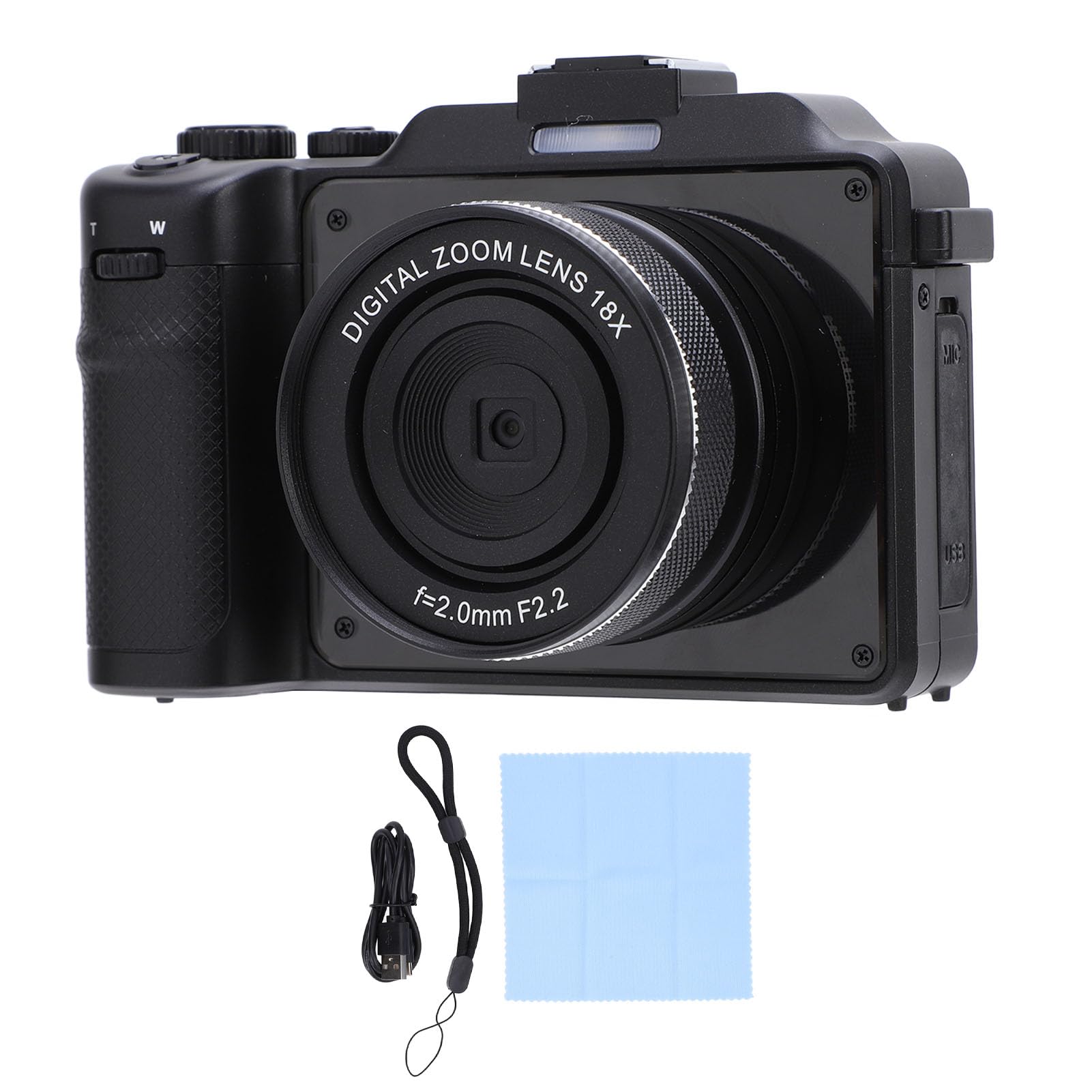 4K UHD 56MP Digital Camera with 18X Zoom | Anti-Shake Vlogging Camera for YouTube | Portable Compact Camera for Photography Beginners & Teens | Perfect for Travel, Blogging & Family Events