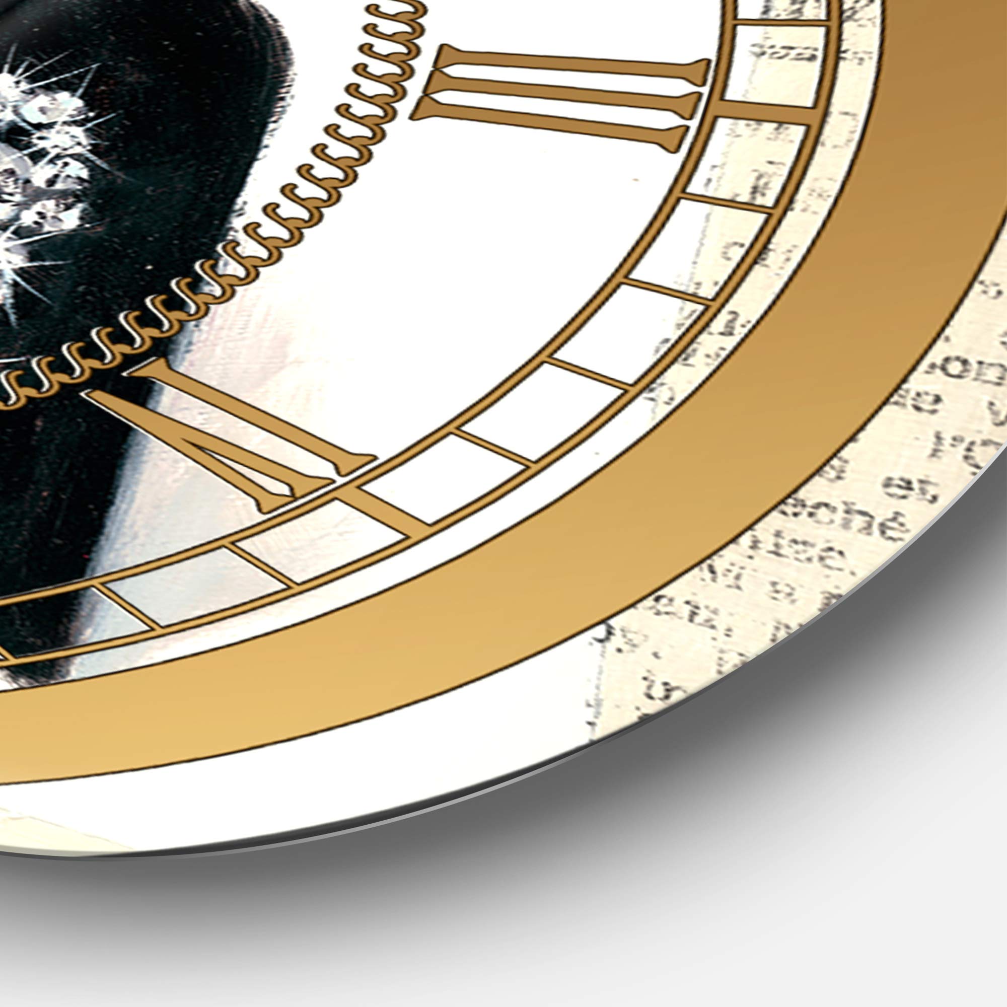 DesignQ Glam Wall Clock 'Chic Glam Closet I' - Large Decorative Wall Clock for Living Room, Bedroom & Office - Elegant Home Decor & Stylish Interior Design Accent
