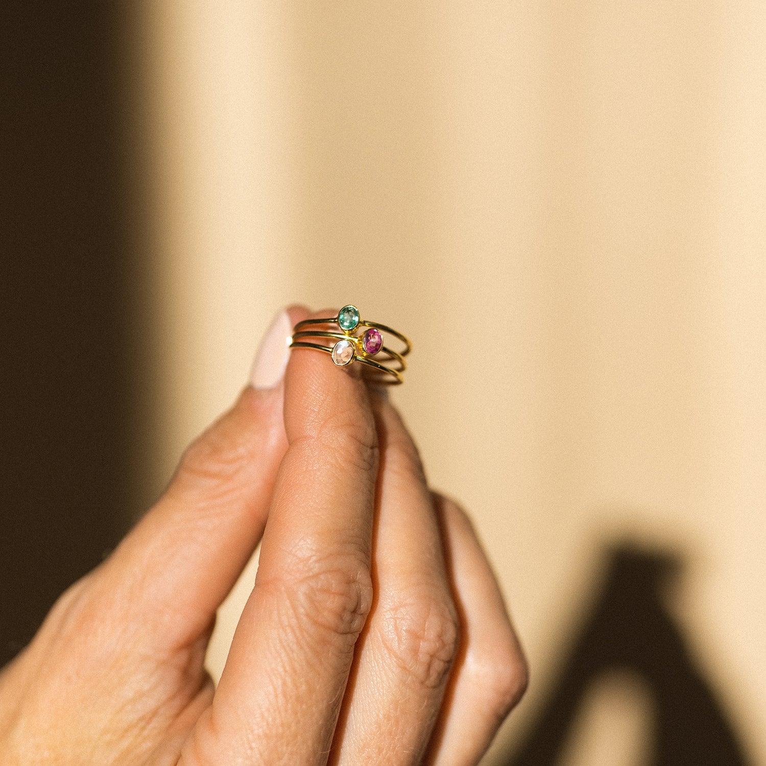 Dainty Oval Emerald Ring for Women - 14K Gold Plated Elegant Jewelry - Perfect for Engagement, Wedding & Special Occasions