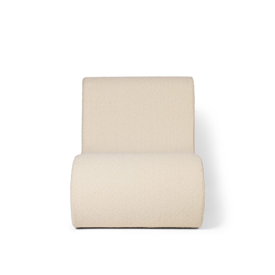 FERM LIVING Rouli Centre Module - Modern Bouclé Fabric in Off White | Stylish Modular Sofa for Living Room, Lounge & Office