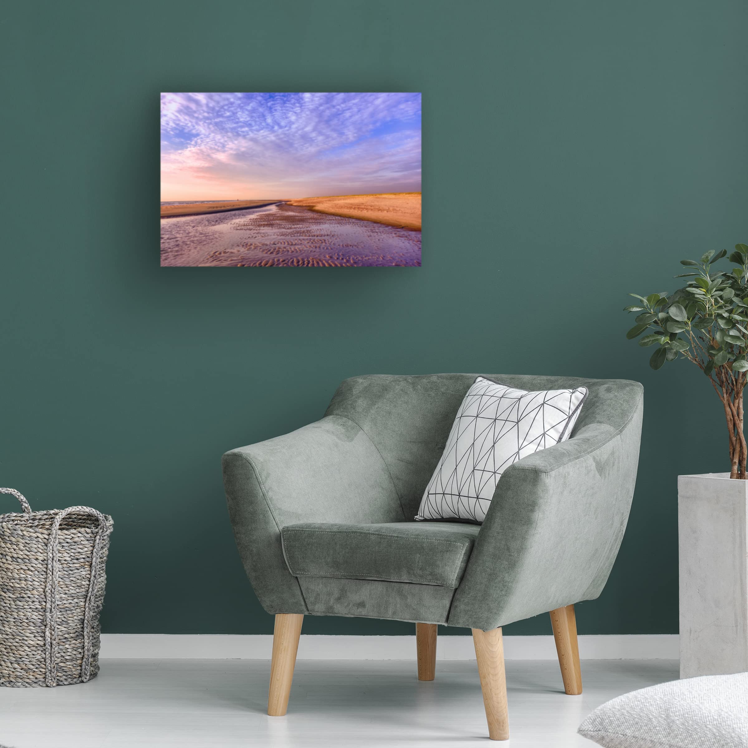 Early Morning Beach Canvas Art by Cora Niele - Coastal Wall Decor for Living Room, Bedroom & Office - Premium Trademark Fine Art Print