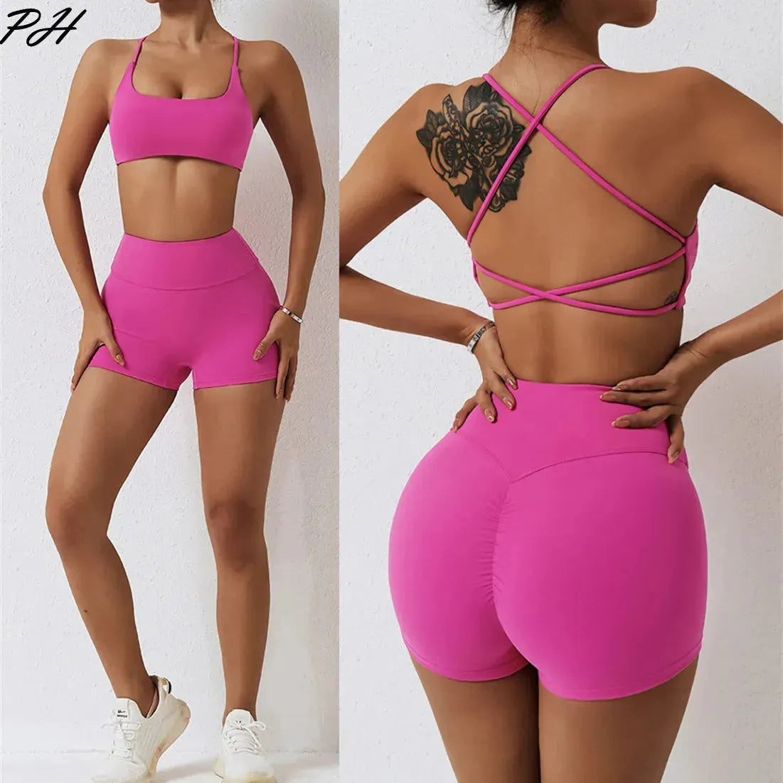 Seamless Yoga Set for Women - 2-Piece High Waist Leggings & Sports Bra Workout Outfit | Gym, Fitness, Yoga & Running Activewear