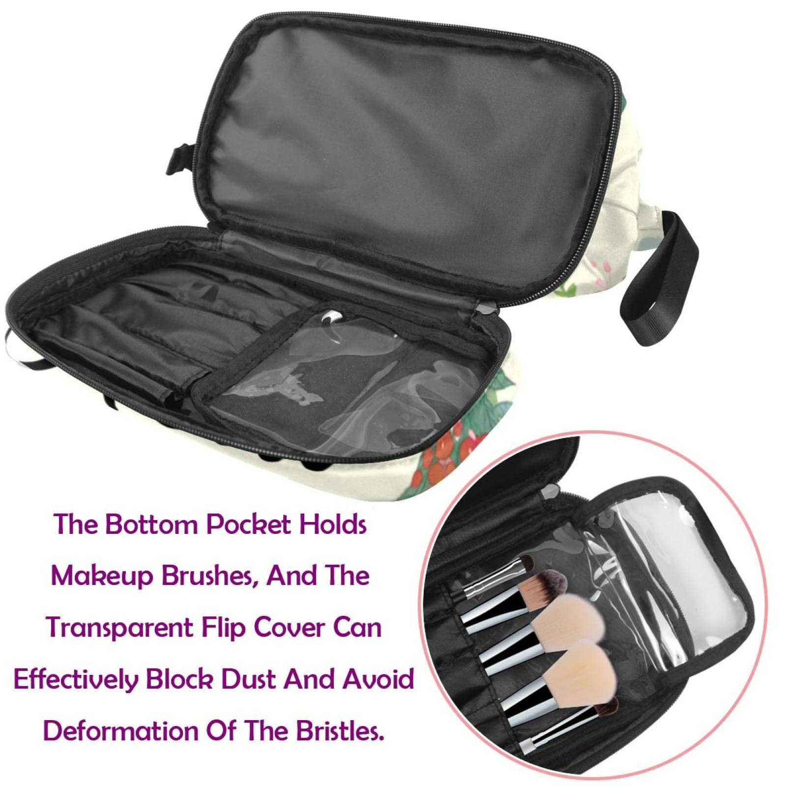 Large Waterproof Makeup Bag for Women Travel - Hello Watercolor Flowers Cosmetic Organizer Toiletry Bag | Perfect for Vacation, Gym & Daily Essentials Storage