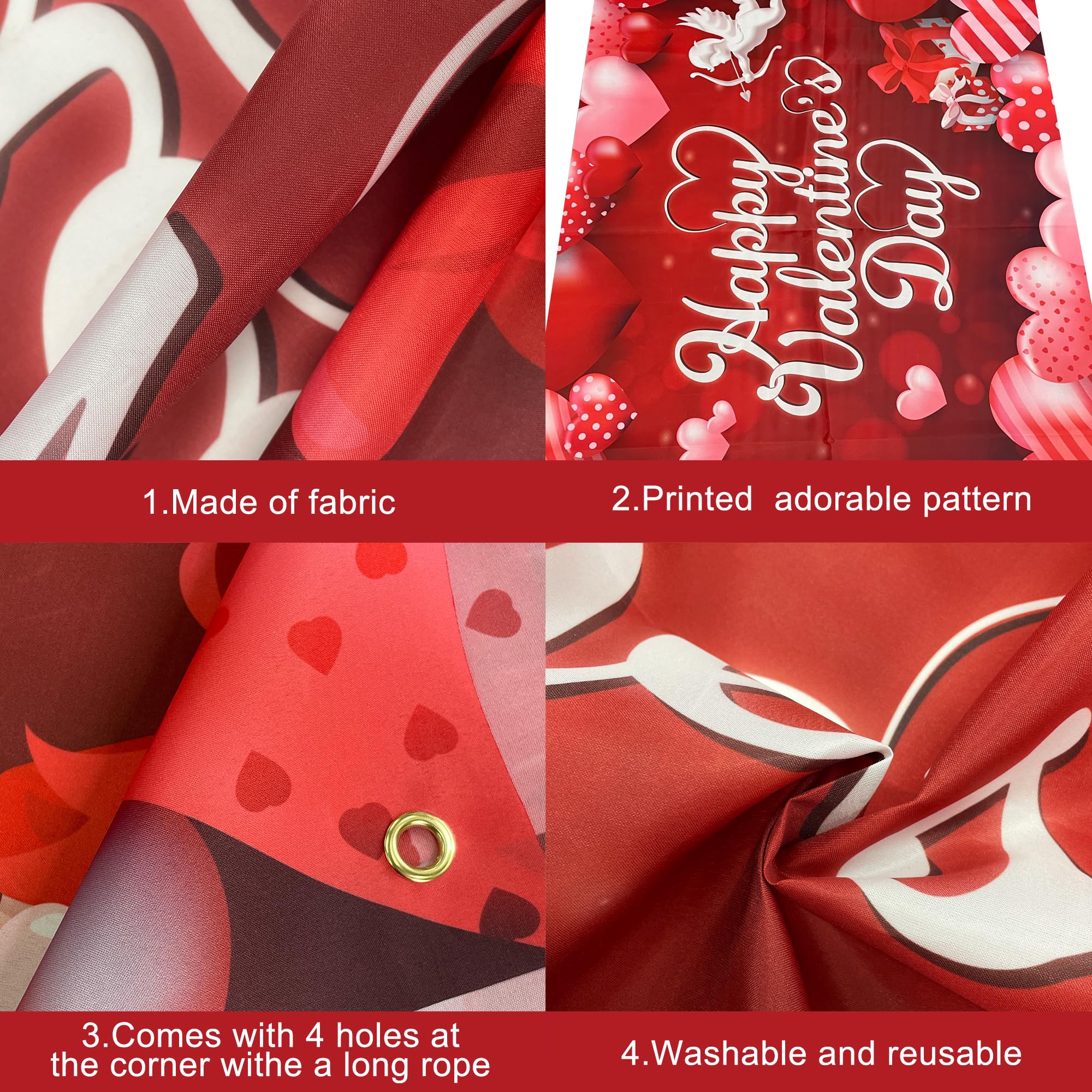 KatchOn Extra Large Valentine's Day Backdrop Banner - 72x44 Inch Romantic Decor for Valentine's Party, Wedding, Photo Booth & Home Decoration | Perfect for Valentine's Day Decorations and Celebrations