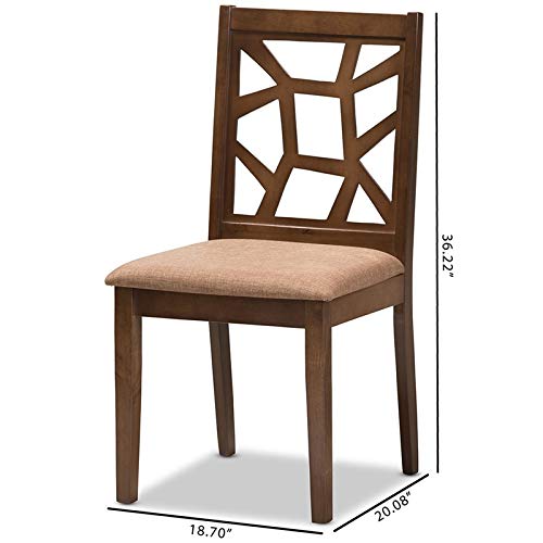 Baxton Studio Abilene Modern Dining Chairs - Light Brown Wooden Side Chairs (Set of 2) - Perfect for Kitchen, Dining Room & Breakfast Nook Seating