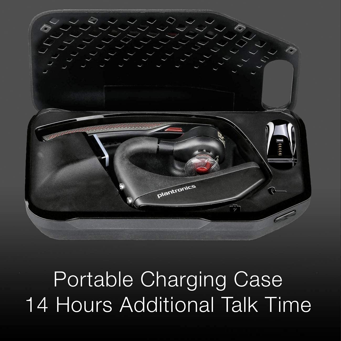 Poly 5200-UC Bluetooth Headset Bundle with Charging Case & Water-Resistant Carry Case - Renewed Wireless Headset for PC, Mac, Android | Perfect for Office Calls, Remote Work & Video Conferencing