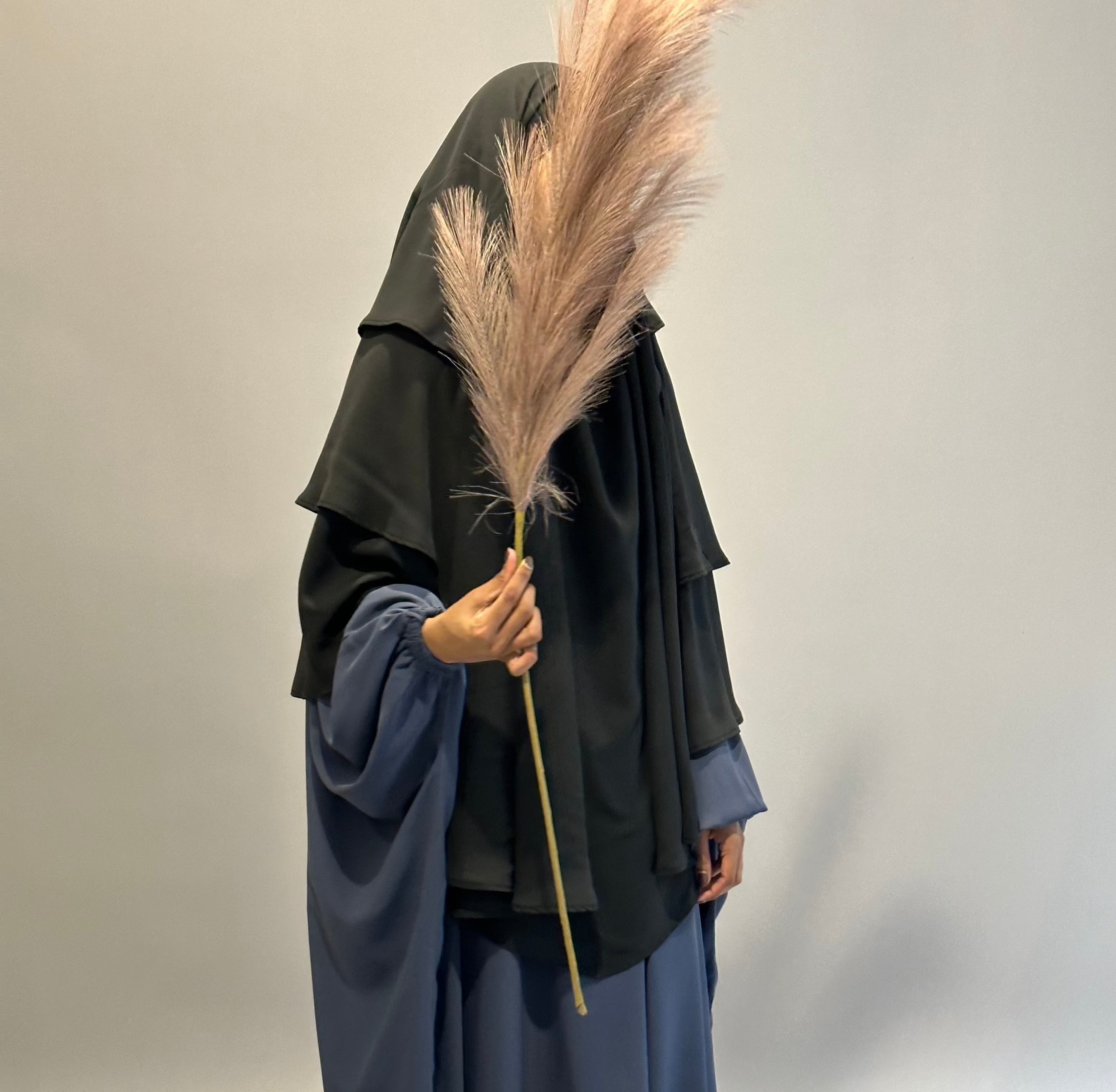 3 Layer Black Khimar - Modest Muslim Prayer Scarf for Women - Perfect for Prayer, Hijab, and Everyday Wear