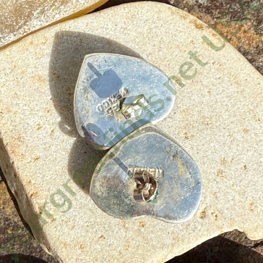Sterling Silver Puffy Heart Stud Earrings for Women - Dainty Pierced Post Earrings Handmade in Mexico - Perfect for Valentine's Day, Anniversary & Everyday Wear