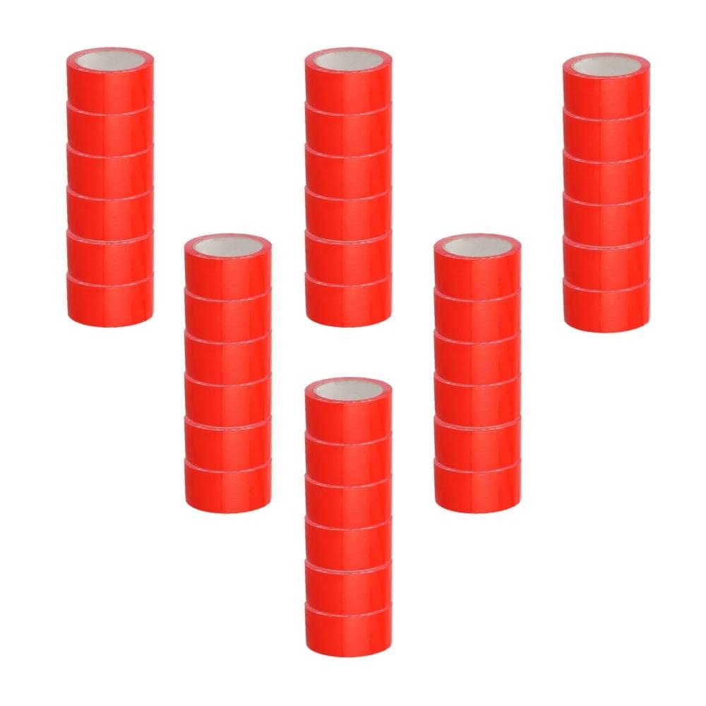 PSBM 2 Inch x 55 Yards PVC Packing Tape - 36 Pack Red Shipping Tape for Dispenser Refill | Ideal for Moving, Storage & Package Sealing | Durable Adhesive for Home, Office & Warehouse Use