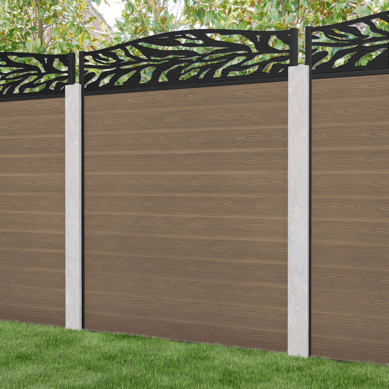 Premium Teak Malawi Curved Top Fence Panel - Durable Outdoor Wood Fencing for Gardens, Patios & Backyards - Fits Existing Concrete Posts