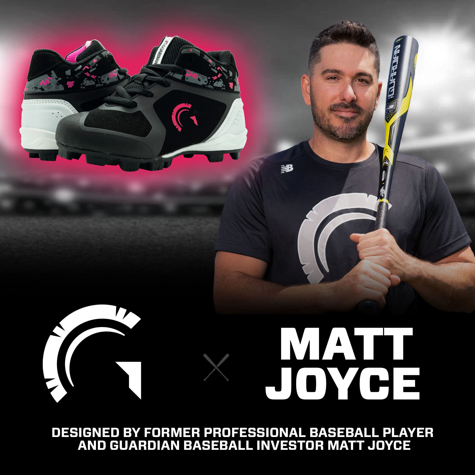 Guardian High Top Baseball Cleats for Youth Boys & Girls - Lightweight Non-Slip Softball & Baseball Shoes for Kids - Perfect for Little League Games, Practice & Field Training