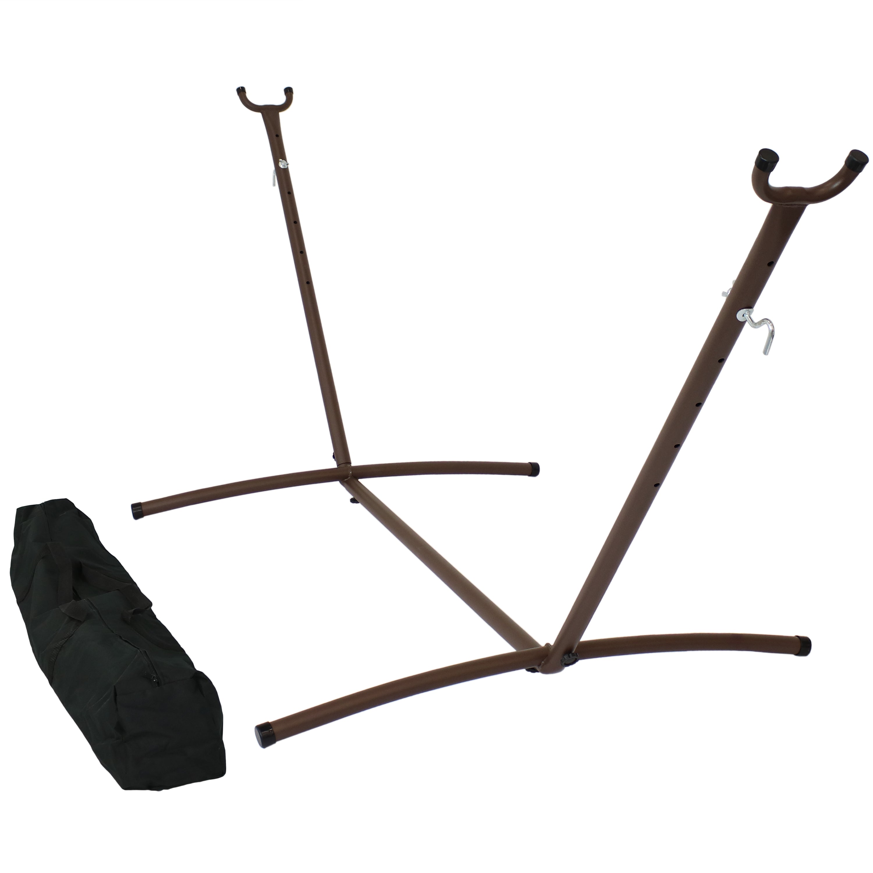 Portable Brazilian Hammock Stand with Carrying Case - Heavy Duty Steel Frame for Indoor/Outdoor Use - Perfect for Backyard, Beach, Camping & Patio Relaxation